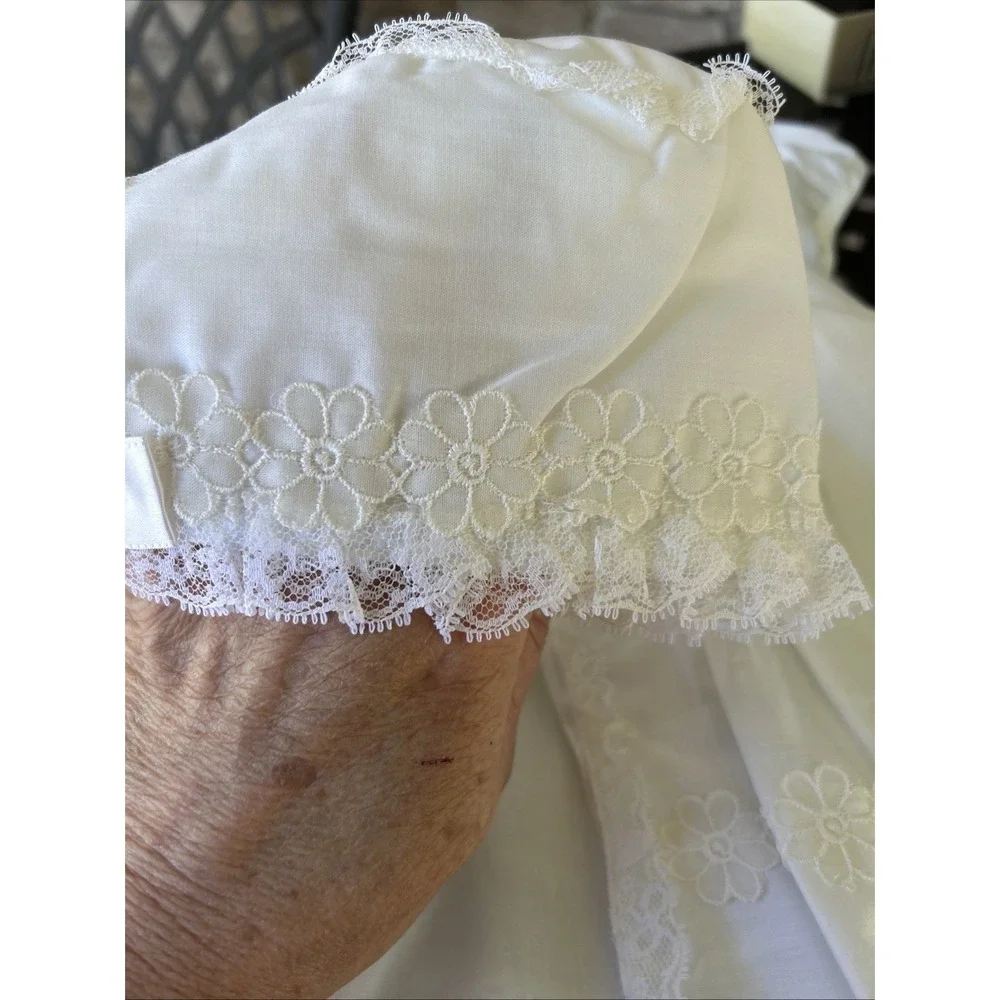 Vintage 60's Madonna Christening Short White Dress Set